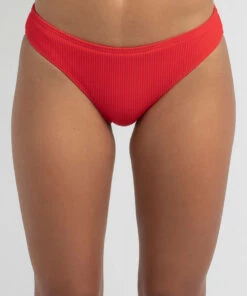 Cheapest 😍 Roxy Mind of Freedom Full 👙 Bikini Bottom Poppy Red 🤩