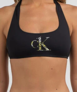 Discount 🥰 Calvin Klein Ck One Halter Bralette 👙 Bikini Top Pvh Black 🥰 -Hot Sale Citybeach Store 20317698 01 RT XL
