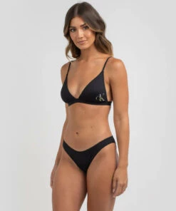 Best reviews of 🥰 Calvin Klein Ck One Triangle 👙 Bikini Top Pvh Black 🌟