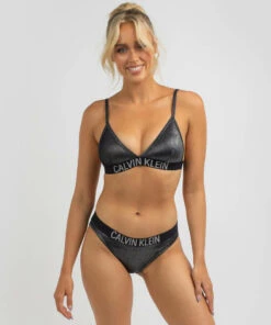 Best reviews of 🎉 Calvin Klein Core Festive Fixed Triangle 👙 Bikini Top Pvh Black 🤩