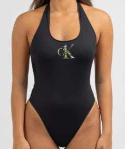 Cheap ❤️ Calvin Klein Ck One Halter One Piece 🩱 Swimsuit Pvh Black 🤩 -Hot Sale Citybeach Store 20317742 01 RT XL