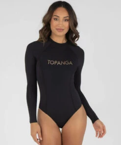 Brand new 🎉 Topanga Signature Long Sleeve Surfsuit Black ⭐ -Hot Sale Citybeach Store 20317990 01 LT XL