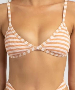 Cheap 🎉 Billabong Coastline Stripe Ivy 👙 Bikini Top Mustard ✨ -Hot Sale Citybeach Store 20319084 01 RT XL