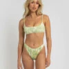 New 🛒 Billabong To Dye For Bralette 👙 Bikini Top Lime 🔥