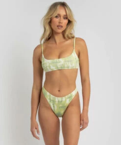New ๐ Billabong To Dye For Bralette ๐ Bikini Top Lime ๐ฅ
