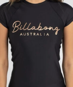 Outlet ❤️ Billabong Wave Break Cap Sleeve Rash Vest Black 🛒 -Hot Sale Citybeach Store 20320593 01 RT XL