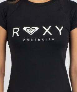 Discount ⭐ Roxy In the Swell Cap Sleeve Rash Vest Anthracite 👏 -Hot Sale Citybeach Store 20320821 02 RT XL