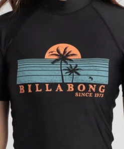 Cheapest 😉 Billabong Sunset Palms Short Sleeve Rash Vest Black 🔔 -Hot Sale Citybeach Store 20320914 01 RT XL