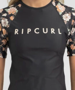 Flash Sale ✔️ Rip Curl Sunset Waves Short Sleeve Rash Vest Washed Black 👏 -Hot Sale Citybeach Store 20320918 03 RT XL