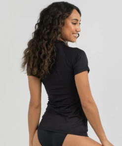 Discount ⌛ Rip Curl Golden Rays Short Sleeve Rash Vest Black ✨ -Hot Sale Citybeach Store 20320919 06 LT XL