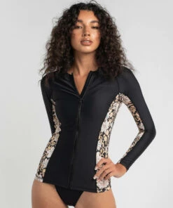 New 🧨 Billabong Wave Gypsy Long Sleeve Rash Vest Black 😍