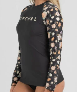 Wholesale 👏 Rip Curl Sunset Waves Long Sleeve Rash Vest Washed Black 🎉 -Hot Sale Citybeach Store 20321082 03 RT XL