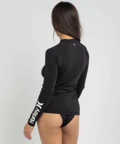 New 💯 Hurley One And Only Zip Long Sleeve Rash Vest Black 🔥 -Hot Sale Citybeach Store 20321112 02 LT XL