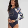Top 10 ✔️ Roxy Noumea Tropics Long Sleeve Surfsuit Noumea Floral Mood Indigo 💯