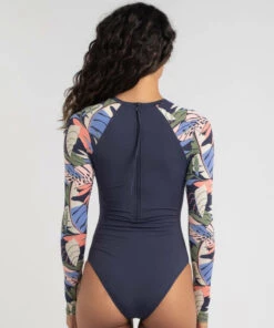 Top 10 ✔️ Roxy Noumea Tropics Long Sleeve Surfsuit Noumea Floral Mood Indigo 💯 -Hot Sale Citybeach Store 20321621 02 LT XL