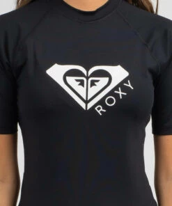Best Pirce 🎁 Roxy Beach Story Short Sleeve Rash Vest Anthracite ❤️ -Hot Sale Citybeach Store 20322390 03 RT XL
