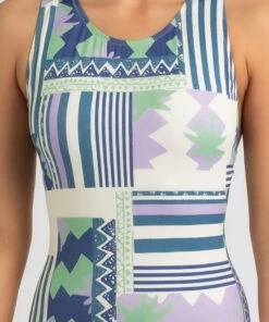Flash Sale 🤩 Quiksilver Classic High Neck One Piece 🩱 Swimsuit Orchid Collage 🔔 -Hot Sale Citybeach Store 20322532 01 RT XL