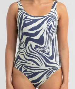 Promo ❤️ Quiksilver Aop One Piece 🩱 Swimsuit Dark Denim Zebradelia ⌛ -Hot Sale Citybeach Store 20322533 01 RT XL