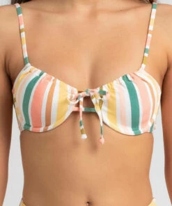 Best reviews of ⌛ Roxy Beach Underwire Bra 👙 Bikini Top Bright White Aloha Stripe 👏 -Hot Sale Citybeach Store 20322577 01 LT XL