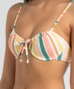 Best reviews of ⌛ Roxy Beach Underwire Bra 👙 Bikini Top Bright White Aloha Stripe 👏 -Hot Sale Citybeach Store 20322577 01 RT XL