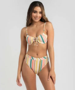 Best reviews of ⌛ Roxy Beach Underwire Bra 👙 Bikini Top Bright White Aloha Stripe 👏 -Hot Sale Citybeach Store 20322577 01 TP XL