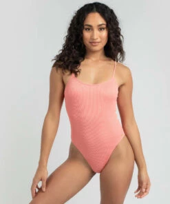 Coupon ⭐ Roxy Mind of Freedom One Piece 🩱 Swimsuit Shell Pink 👍