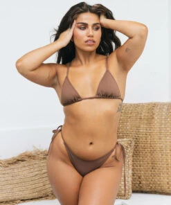 Promo 😍 Kaiami Lara Triangle 👙 Bikini Top Coffee 🔥