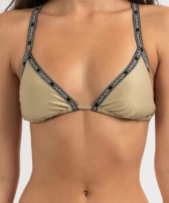 Cheap 🎁 Calvin Klein Core Festive Triangle 👙 Bikini Top Gold Lurex ✔️ -Hot Sale Citybeach Store 20323755 01 RT XL