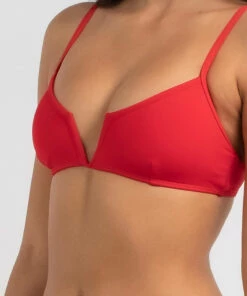 Outlet 😍 Topanga Piper V Bralette 👙 Bikini Top Chilli Red 🌟 -Hot Sale Citybeach Store 20324106 01 RT XL