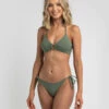 Best deal 💯 Kaiami Hailey Ring Triangle 👙 Bikini Top Olive 👏