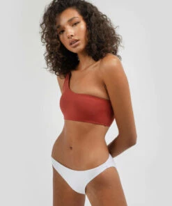 Wholesale 🤩 Topanga Lauren One Shoulder 👙 Bikini Top Terracotta 💯