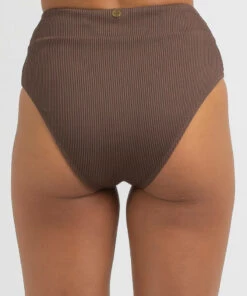 Promo ✔️ Kaiami Rubi Rib High Waist 👙 Bikini Bottom Chocolate 🎁 -Hot Sale Citybeach Store 20324196 03 LT XL