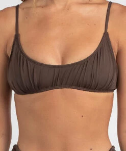 Best Sale ✨ Kaiami Geri Ruch Bralette 👙 Bikini Top Dark Choc 💯 -Hot Sale Citybeach Store 20324263 03 RT XL