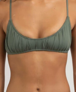 Brand new 😀 Kaiami Geri Ruch Bralette 👙 Bikini Top Olive 🎁 -Hot Sale Citybeach Store 20324263 04 RT XL