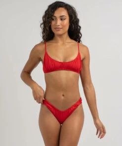 Top 10 👏 Kaiami Geri Ruch Bralette 👙 Bikini Top Chilli Red 😉 -Hot Sale Citybeach Store 20324263 05 TP XL
