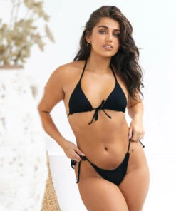 Cheapest 😀 Kaiami Florence Triangle 👙 Bikini Top Black 👍