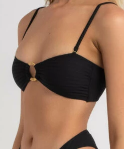 New 👍 Kaiami Cherry Ring Bandeau 👙 Bikini Top Black 🧨 -Hot Sale Citybeach Store 20324960 01 RT XL
