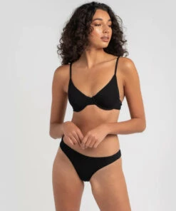 Top 10 ✨ Kaiami Marci Rib Balconette 👙 Bikini Top Black ✨