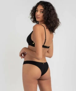 Cheap ๐ฏ Kaiami Marci Rib High Cut ๐ Bikini Bottom Black ๐