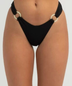 Promo ⭐ Kaiami Norah Ring High Cut 👙 Bikini Bottom Black ✔️ -Hot Sale Citybeach Store 20325059 01 RT XL