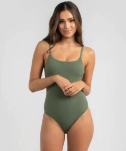 Promo 🔔 Kaiami Reagan Crinkle One Piece 🩱 Swimsuit Olive 🔥