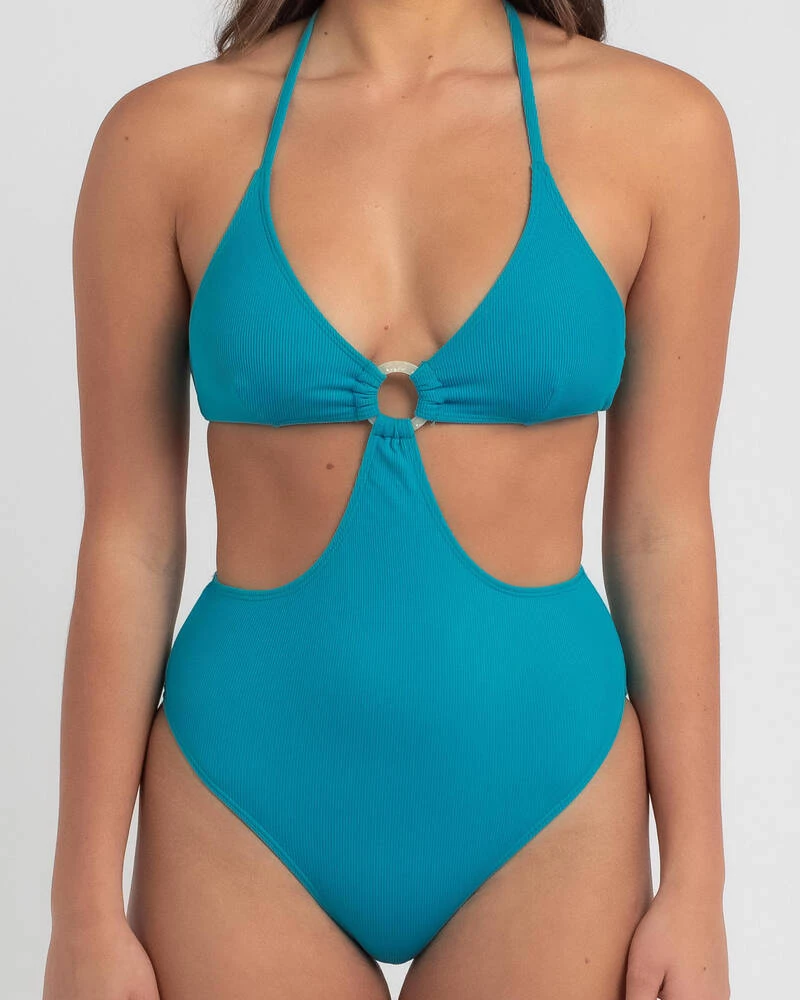 Outlet ⭐ Kaiami Spencer Rib One Piece 🩱 Swimsuit Aqua 🔔 4 Outlet ⭐ Kaiami Spencer Rib One Piece 🩱 Swimsuit Aqua 🔔 - Image 4