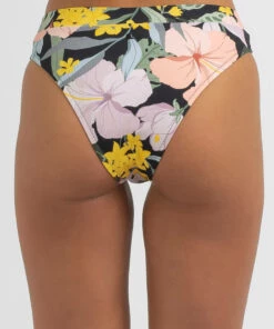 Budget ❤️ Quiksilver Classic High Waist Band 👙 Bikini Bottom Black Vacation Tropics ⌛ 6 Budget ❤️ Quiksilver Classic High Waist Band 👙 Bikini Bottom Black Vacation Tropics ⌛ -Hot Sale Citybeach Store 20325148 01 LT XL
