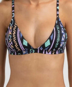 Promo 🎉 Quiksilver Classic Bralette 👙 Bikini Top Black Heritage Stripe 🧨 -Hot Sale Citybeach Store 20325150 01 RT XL