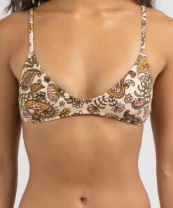 Promo ✨ Quiksilver Classic Trilette 👙 Bikini Top Macadamia Paisley Park 🎁 -Hot Sale Citybeach Store 20325162 01 RT XL