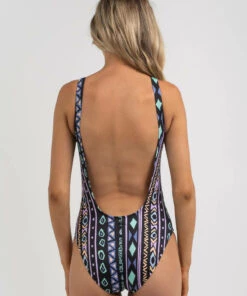 Top 10 🔥 Quiksilver Classic Tank One Piece 🩱 Swimsuit Black Heritage Stripe ⭐ -Hot Sale Citybeach Store 20325170 01 LT XL