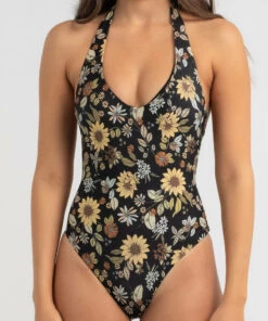 Discount 😉 Topanga Goldie Halter One Piece 🩱 Swimsuit Black 🛒 -Hot Sale Citybeach Store 20325227 01 RT XL