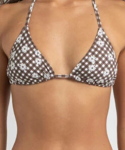 Best Sale ❤️ Kaiami Betsy Sliding Triangle 👙 Bikini Top Chocolate 🎁