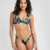 Deals 🥰 Kaiami Tropicana Knot 👙 Bikini Top Black/multi 🎉