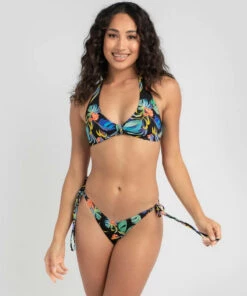 Promo ⭐ Kaiami Tropicana Tie Side 👙 Bikini Bottom Black/multi 🤩 -Hot Sale Citybeach Store 20325394 01 LT XL